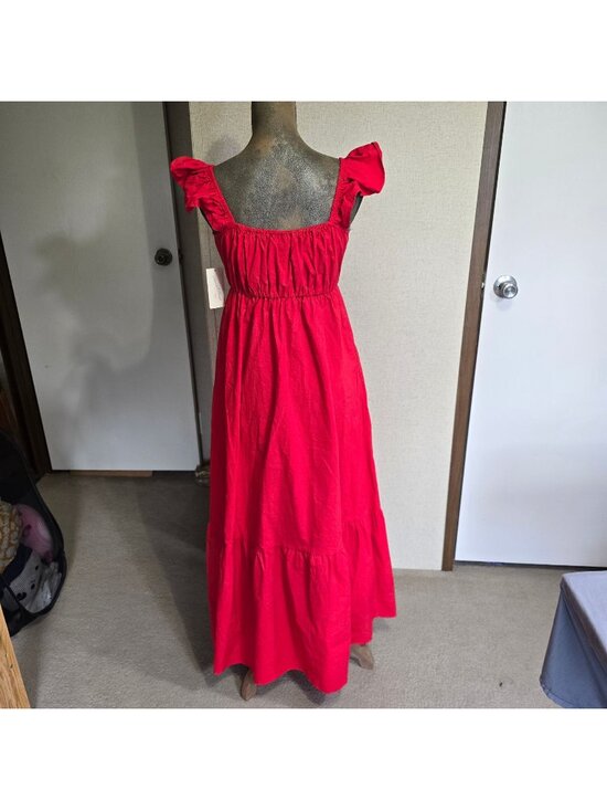 Universal Thread Dresses & Skirts - NEW Universal Thread XS Womens Red Maxi Ruffle Dress Cotton Casual Empire